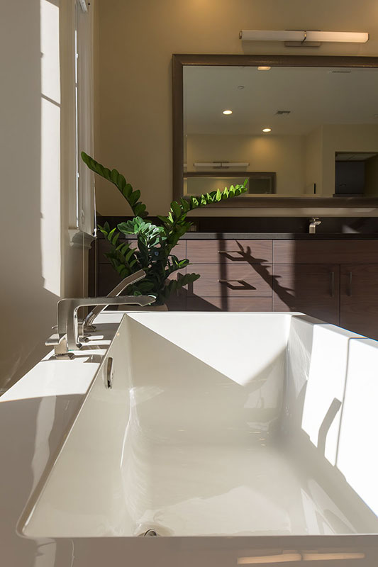 soaking bathtub in master bathroom