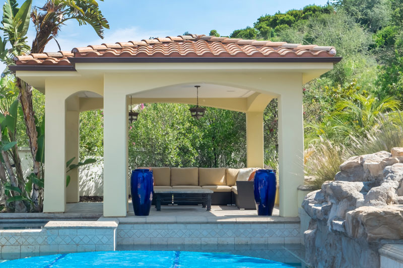 Pool house patio design